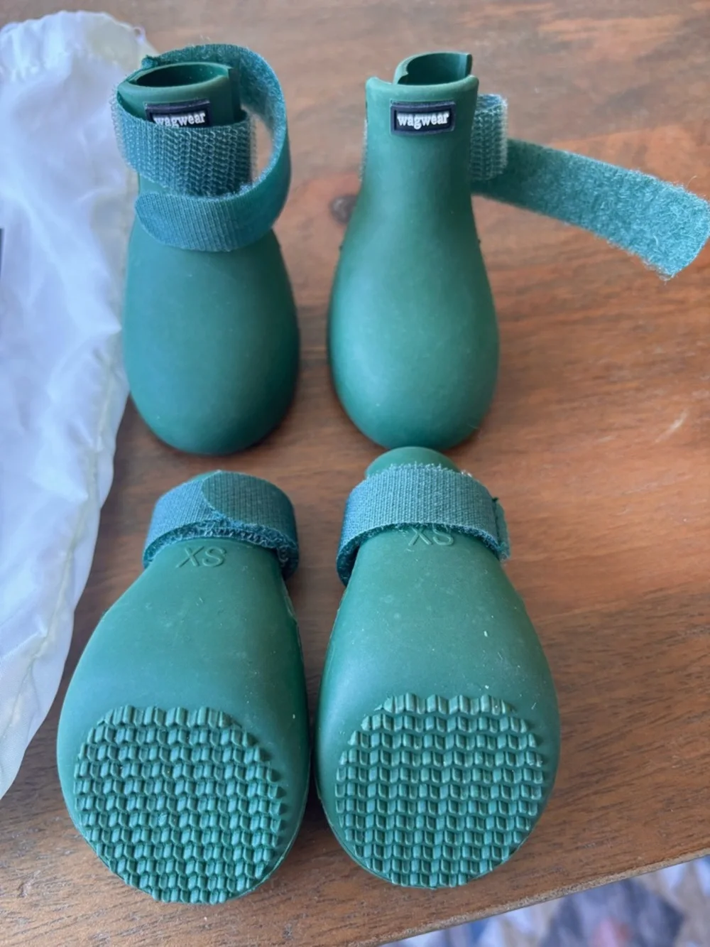 Wagwear Wagwellies Green Dog Boots - XS Waterproof Paw Protectors - Picture 2 of 6